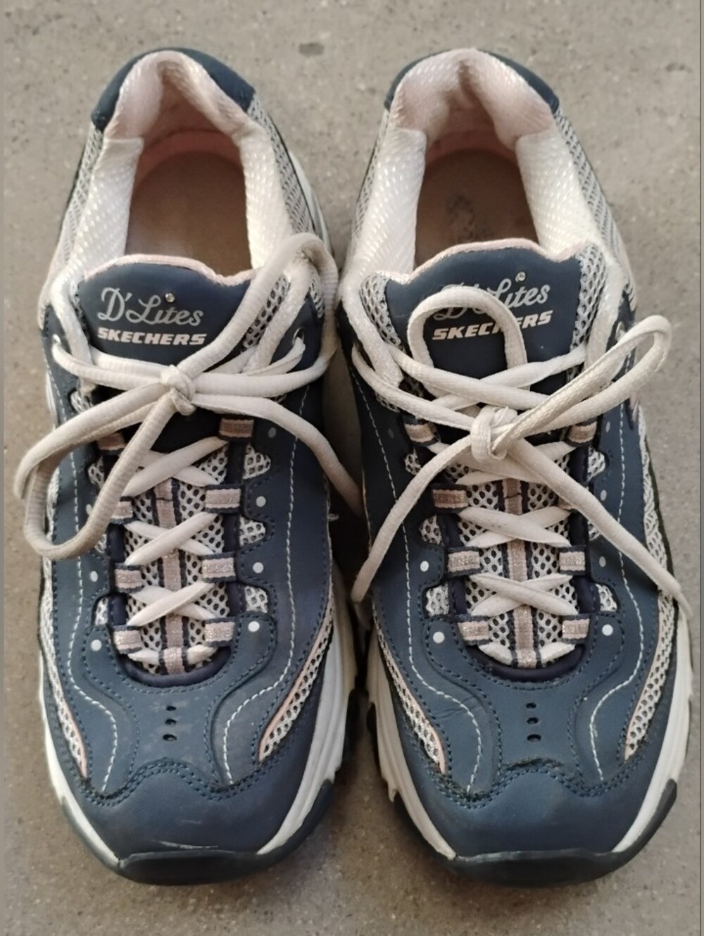 Skechers D'Lites Navy and Light Pink Sneakers